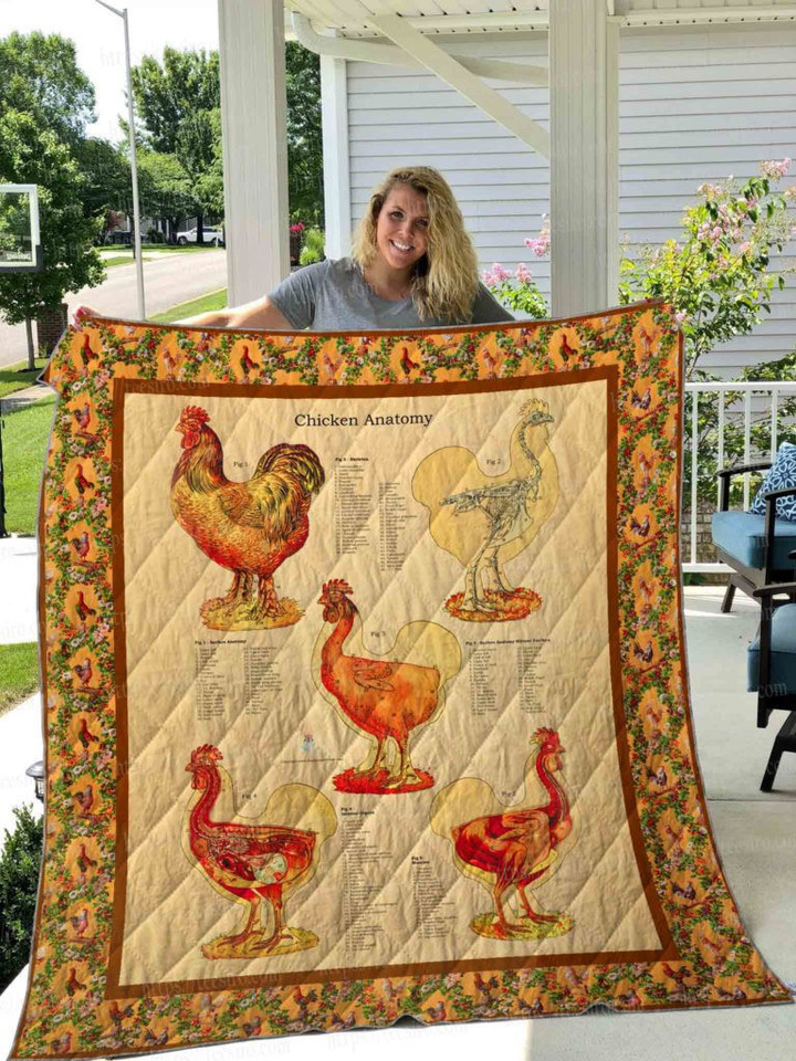 Chicken Pattern 3D Quilt Blanket Size Single, Twin, Full, Queen, King, Super King  