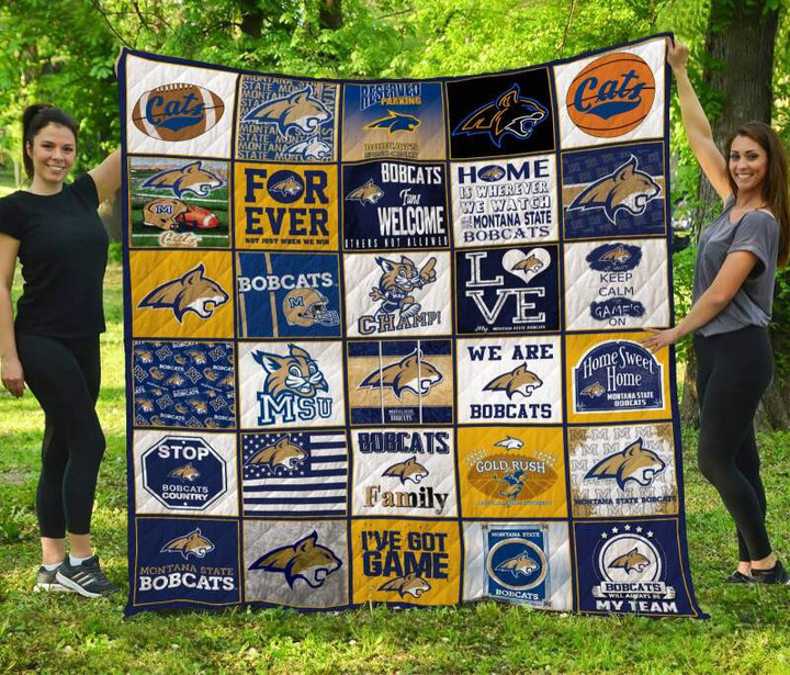 Montana State Bobcats 3D Customized Quilt Blanket Size Single, Twin, Full, Queen, King, Super King  