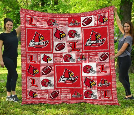 Ncaa Louisville Cardinals 3D Customized Personalized 3D Customized Quilt Blanket Size Single, Twin, Full, Queen, King, Super King  , NCAA Quilt Blanket 