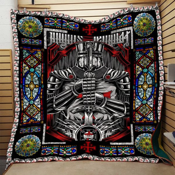 Knights Templar 3D Customized Quilt Blanket Size Single, Twin, Full, Queen, King, Super King  