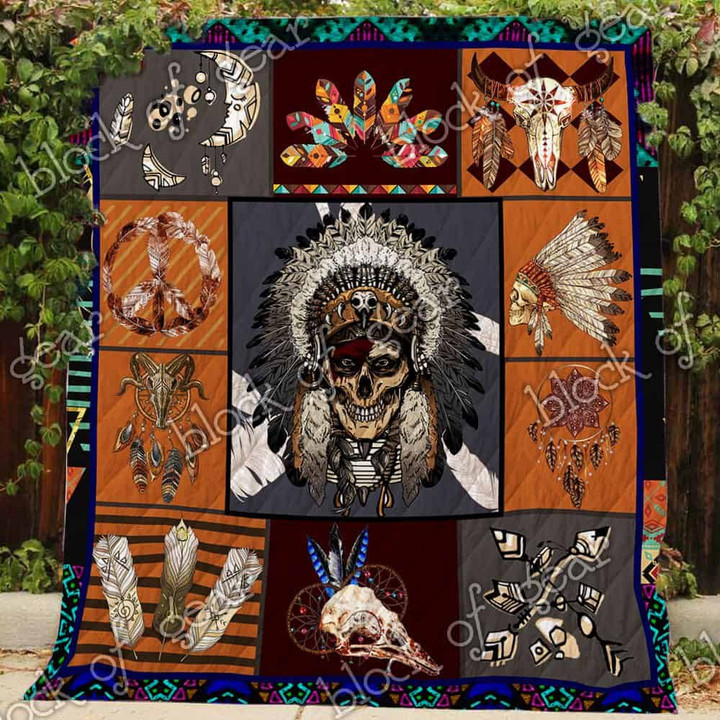 Boho Native American 3D Quilt Blanket Size Single, Twin, Full, Queen, King, Super King  