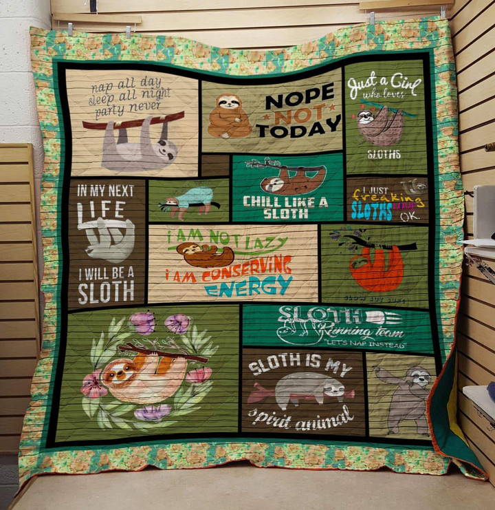 Sloth 3D Customized Quilt Blanket Size Single, Twin, Full, Queen, King, Super King  