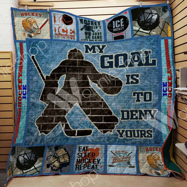 Hockey 3D Customized Quilt Blanket Size Single, Twin, Full, Queen, King, Super King  