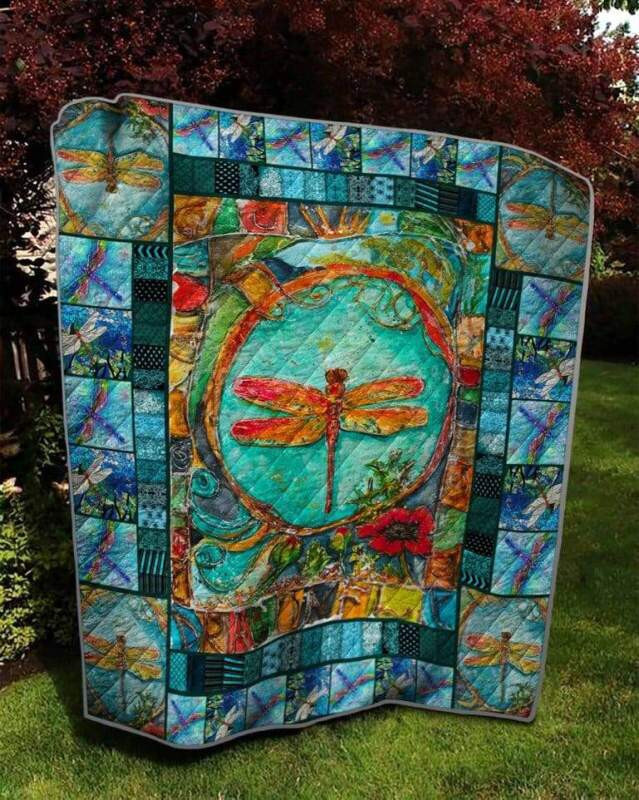 Colorfull Dragonfly 3D Customized Quilt Blanket Size Single, Twin, Full, Queen, King, Super King  