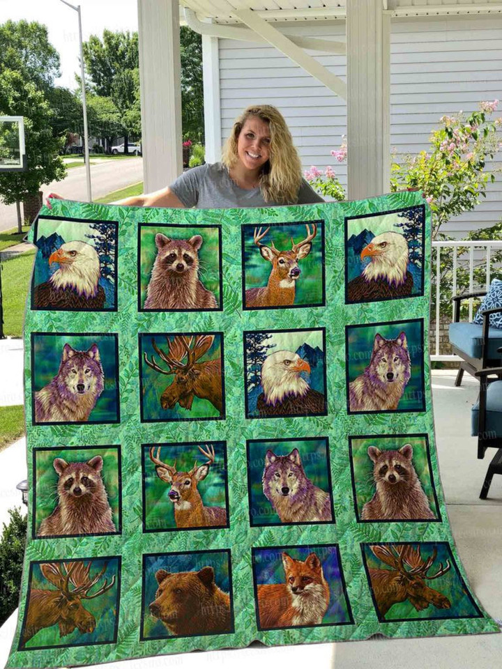 Wildlife Animals 3D Quilt Blanket Size Single, Twin, Full, Queen, King, Super King  