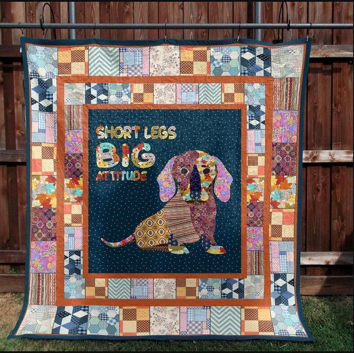 Dachshund Big Heart 3D Quilt Blanket Size Single, Twin, Full, Queen, King, Super King  