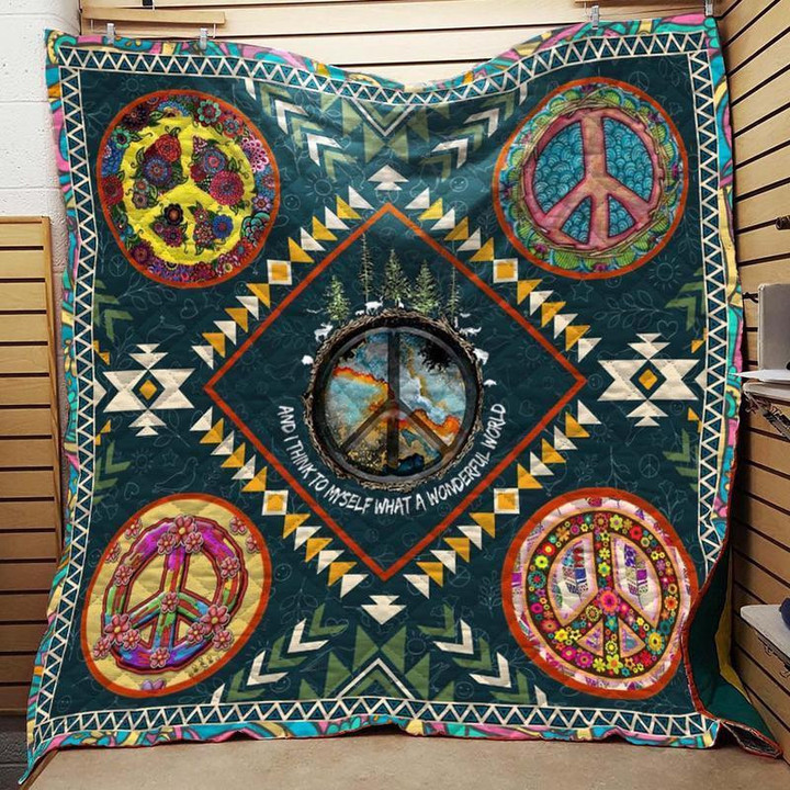 Hippie 3D Quilt Blanket Size Single, Twin, Full, Queen, King, Super King  