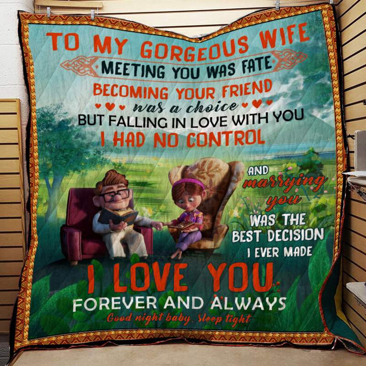 Wife Meeting You Was Fate 3D Quilt Blanket Size Single, Twin, Full, Queen, King, Super King  