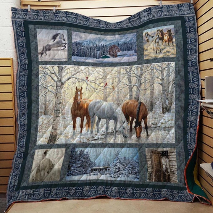 Horse Horse Horse 3D Quilt Blanket Size Single, Twin, Full, Queen, King, Super King  
