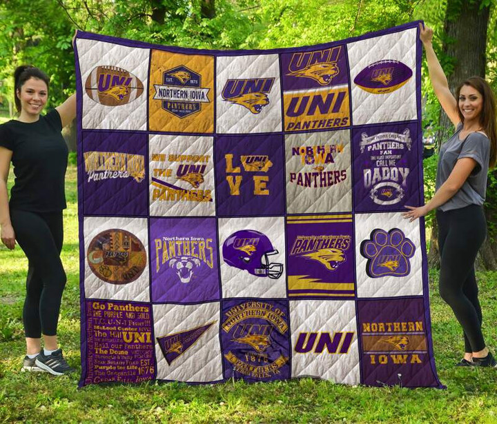 Northern Iowa Panthers Football 3D Customized Quilt Blanket Size Single, Twin, Full, Queen, King, Super King  