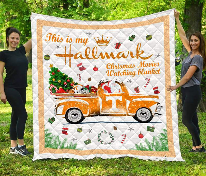 Xmas Tennessee Volunteers Football 3D Customized Quilt Blanket Size Single, Twin, Full, Queen, King, Super King  , NCAA Quilt Blanket 