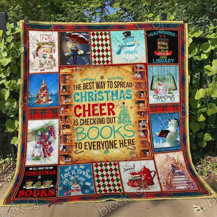 Reading Check Out Books 3D Quilt Blanket Size Single, Twin, Full, Queen, King, Super King  