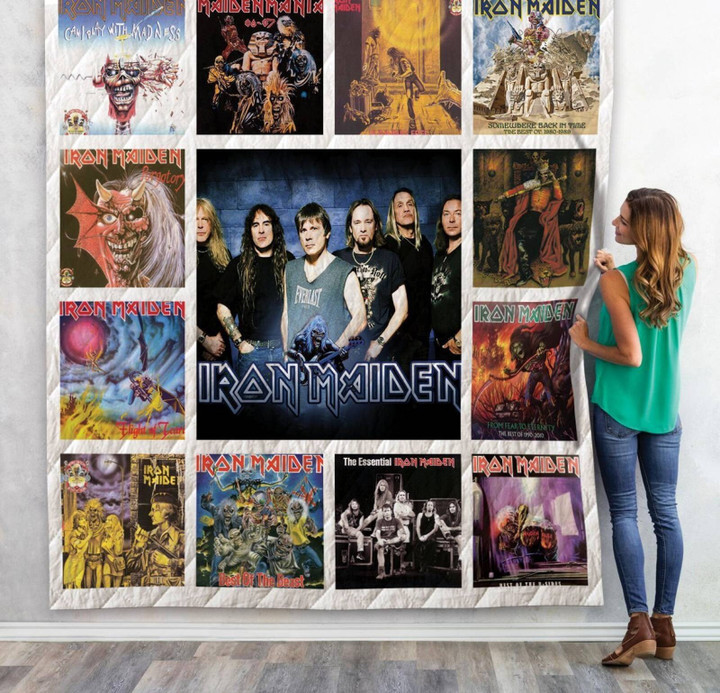 Iron Maiden Compilation Album Quilt Blanket Size Single, Twin, Full, Queen, King, Super King  