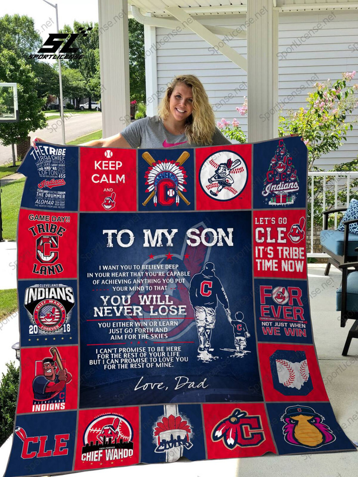 Cleveland Indians 3D Customized Quilt Blanket Size Single, Twin, Full, Queen, King, Super King   , MLB Quilt Blanket