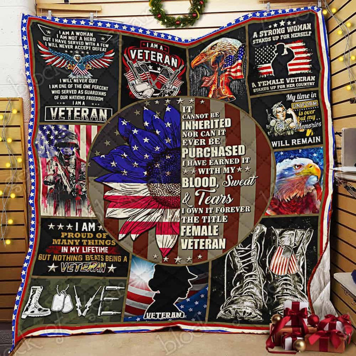 I Own It Forever The Title Female Veteran 3D Quilt Blanket Size Single, Twin, Full, Queen, King, Super King  