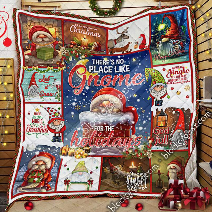 Christmas Gnome 3D Quilt Blanket Size Single, Twin, Full, Queen, King, Super King  