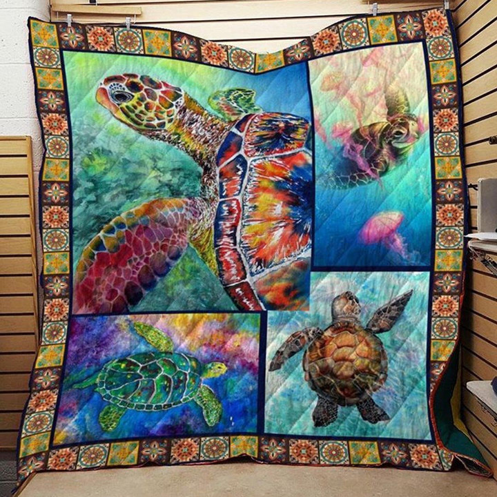 Turtle 3D Customized Quilt Blanket Size Single, Twin, Full, Queen, King, Super King  