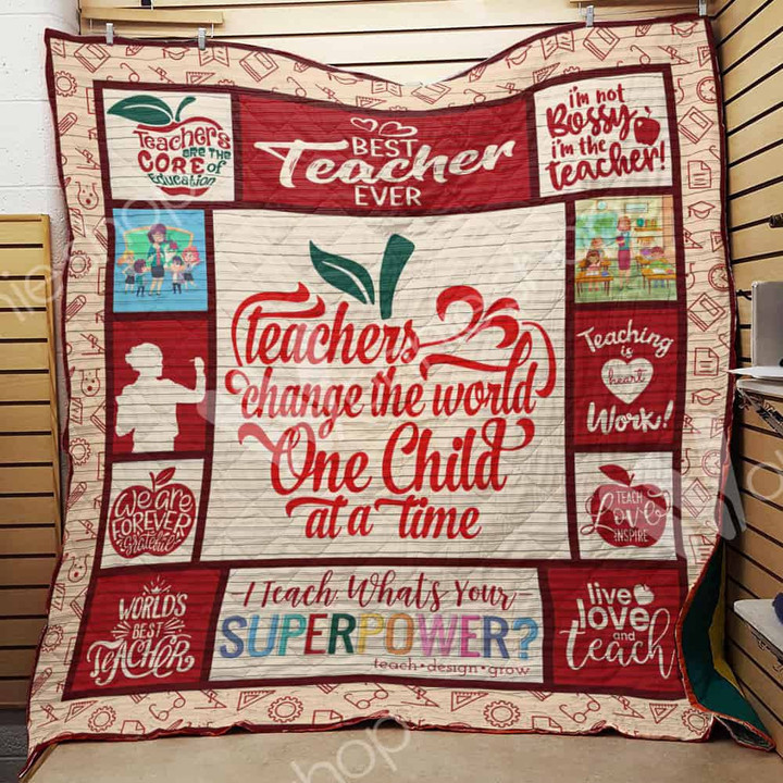 Teacher 3D Customized Quilt Blanket Size Single, Twin, Full, Queen, King, Super King  
