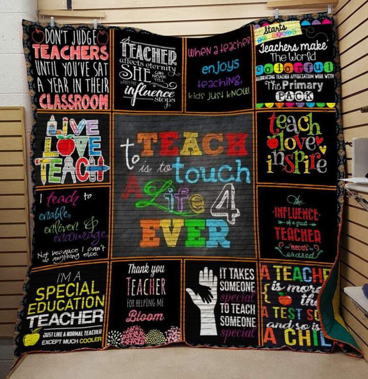 Live Love Teacher 3D Customized Quilt Blanket Size Single, Twin, Full, Queen, King, Super King  
