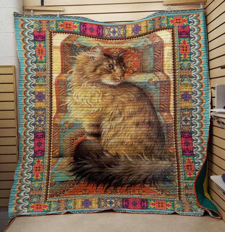 Big Cat But Cute 3D Quilt Blanket Size Single, Twin, Full, Queen, King, Super King  