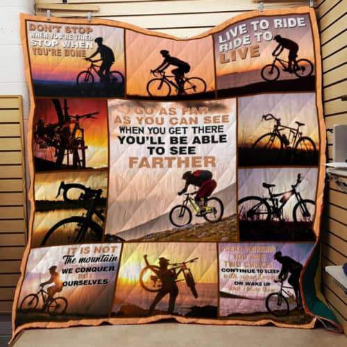 Cycling Customize Quilt Blanket Size Single, Twin, Full, Queen, King, Super King  