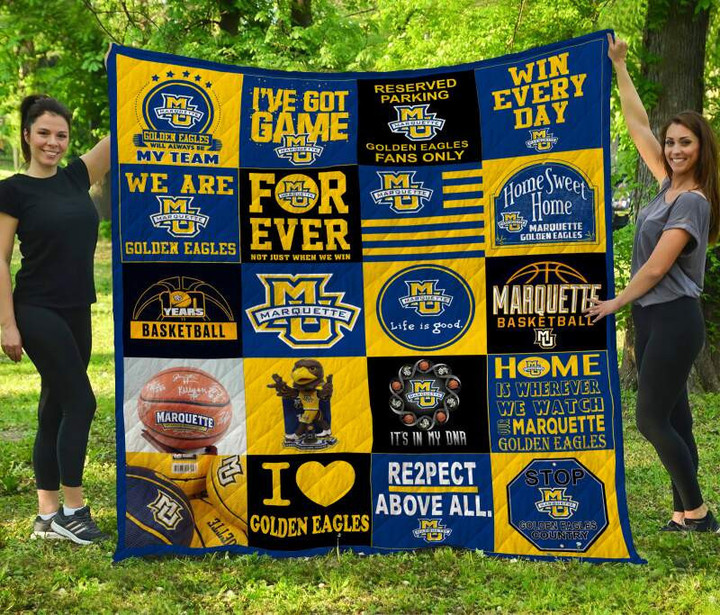 Marquette Golden Eagles 3D Customized Quilt Blanket Size Single, Twin, Full, Queen, King, Super King  