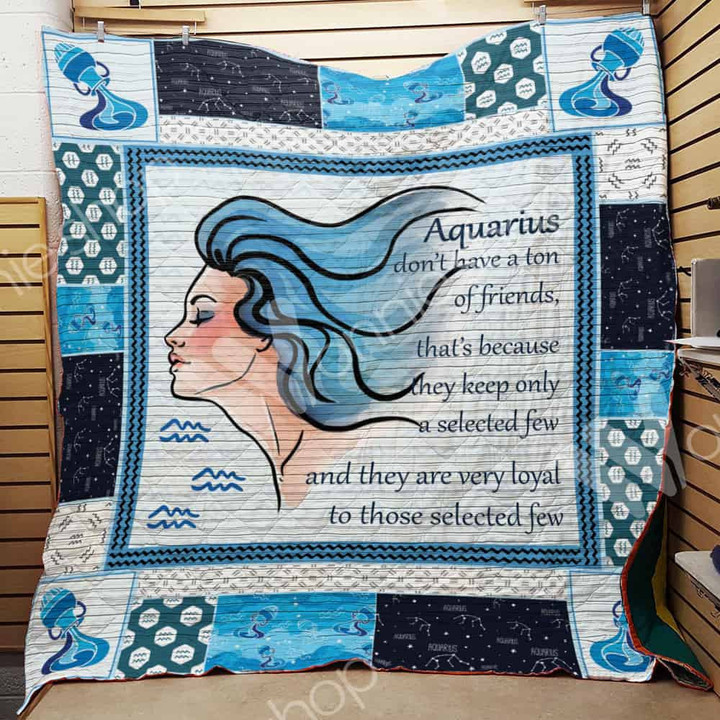 Aquarius Horoscope 3D Customized Quilt Blanket Size Single, Twin, Full, Queen, King, Super King  