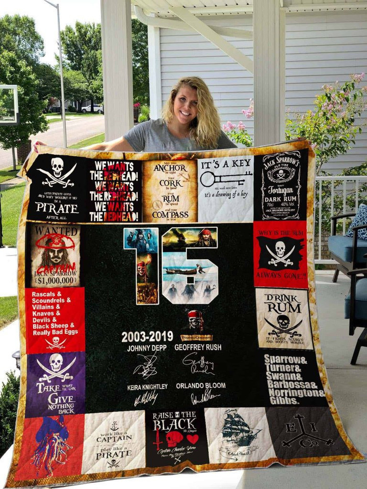The Pirates Of Caribbean 3D Quilt Blanket Size Single, Twin, Full, Queen, King, Super King  