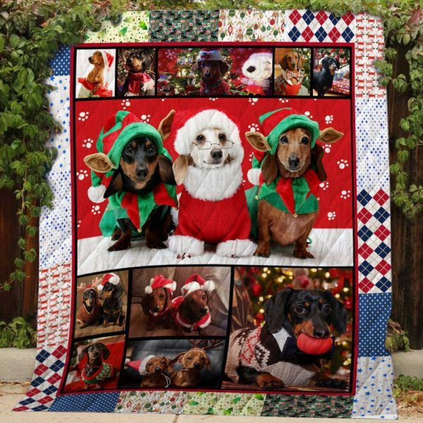 Dog Christmas 3D Customized Quilt Blanket Size Single, Twin, Full, Queen, King, Super King  