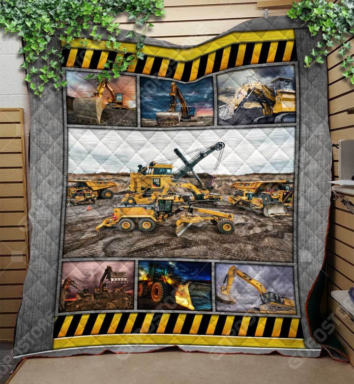 Caterpillars Heavy Equipment Like 3D Customized Quilt Blanket Size Single, Twin, Full, Queen, King, Super King  