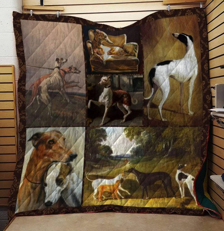 Greyhound Dog 3D Customized Quilt Blanket Size Single, Twin, Full, Queen, King, Super King  