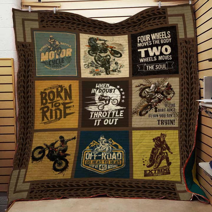 Dirt Bike 3D Customized Quilt Blanket Size Single, Twin, Full, Queen, King, Super King  