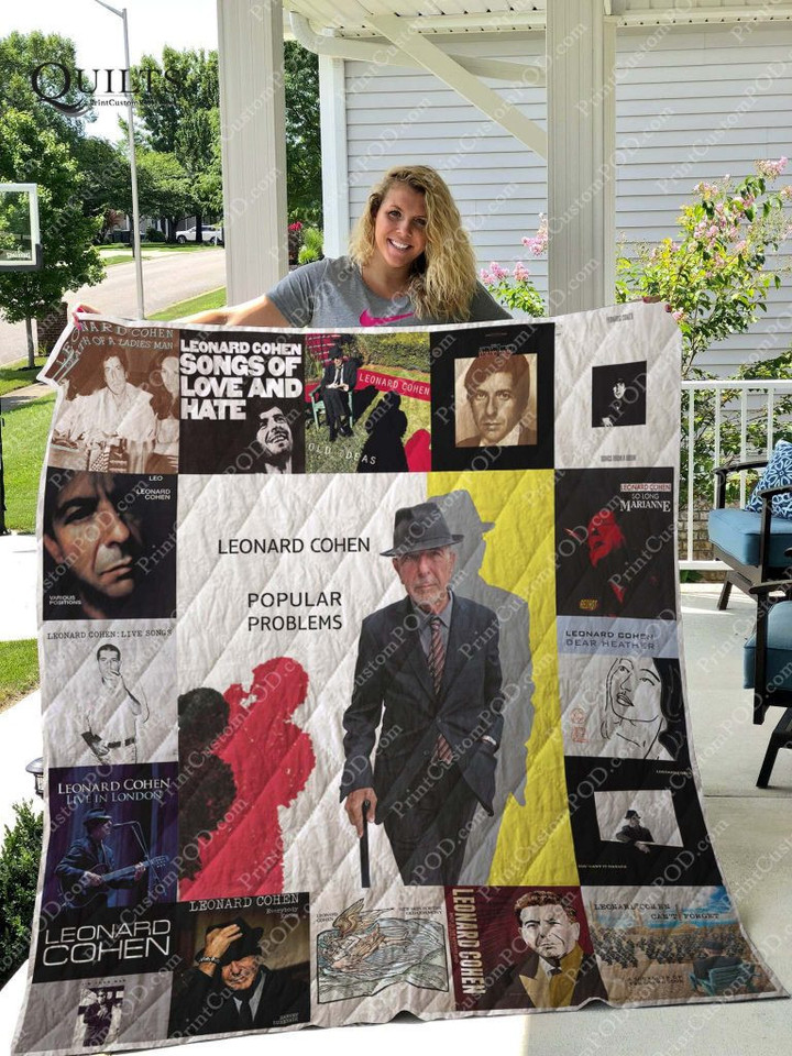 Leonard Cohen Albums For Fans Version 3D Quilt Blanket Size Single, Twin, Full, Queen, King, Super King  