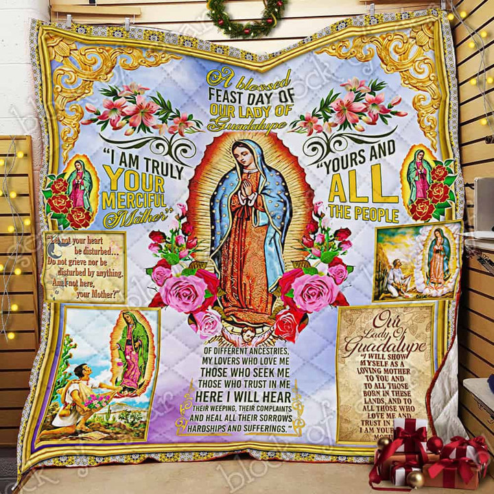 Our Lady Of Guadalupe 3D Quilt Blanket Size Single, Twin, Full, Queen, King, Super King  