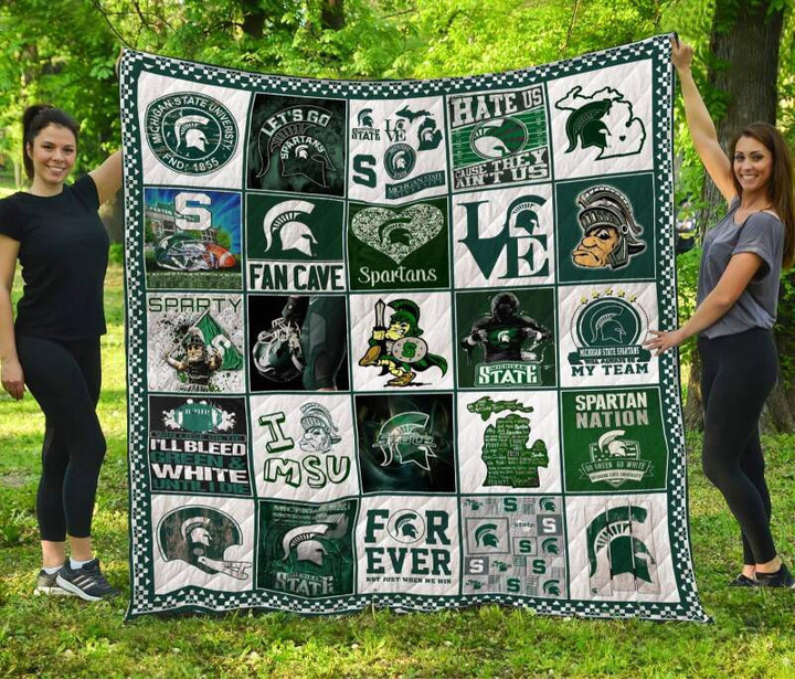Michigan State Spartans 3D Customized Quilt Blanket Size Single, Twin, Full, Queen, King, Super King  