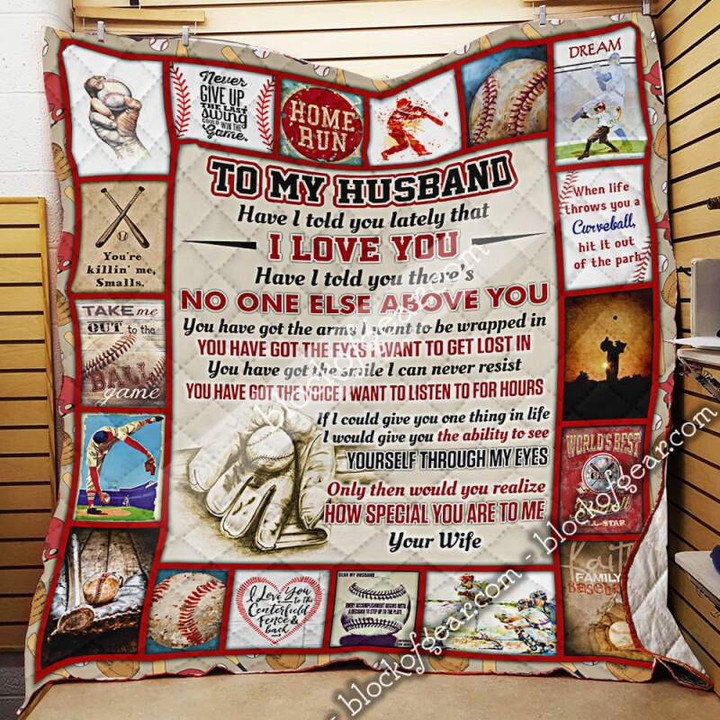 My Husband,Love You Baseball 3D Quilt Blanket Size Single, Twin, Full, Queen, King, Super King  