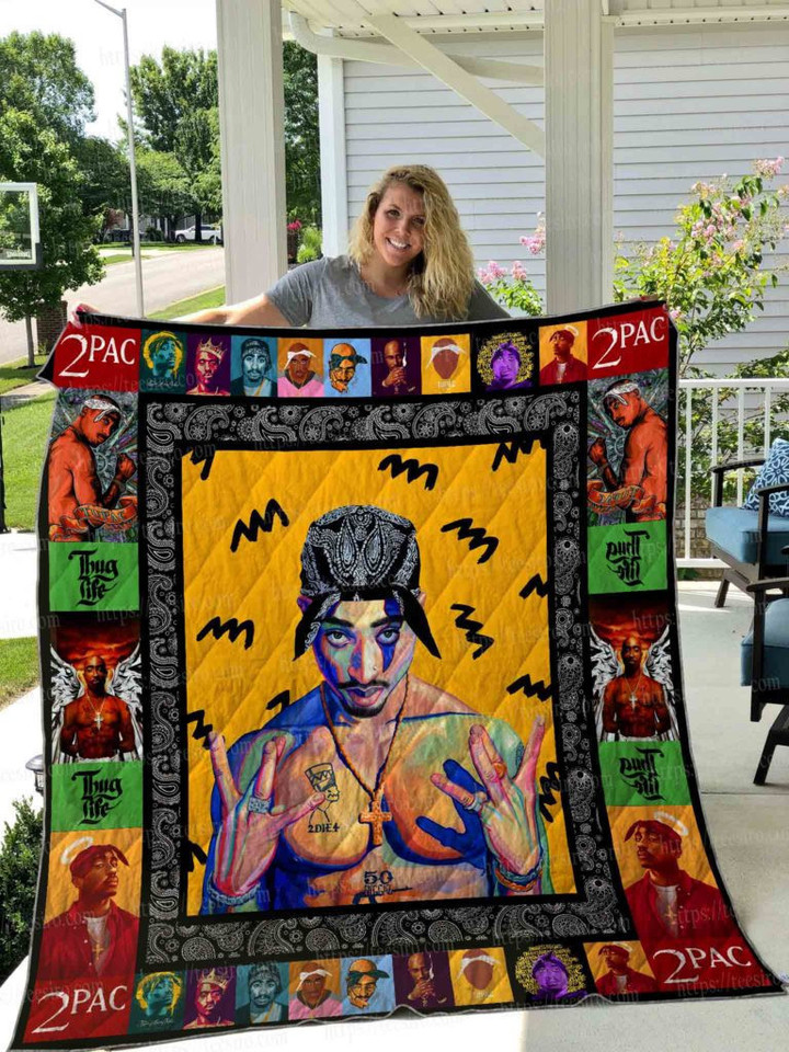 Tupac Shakur Himself 3D Quilt Blanket Size Single, Twin, Full, Queen, King, Super King  