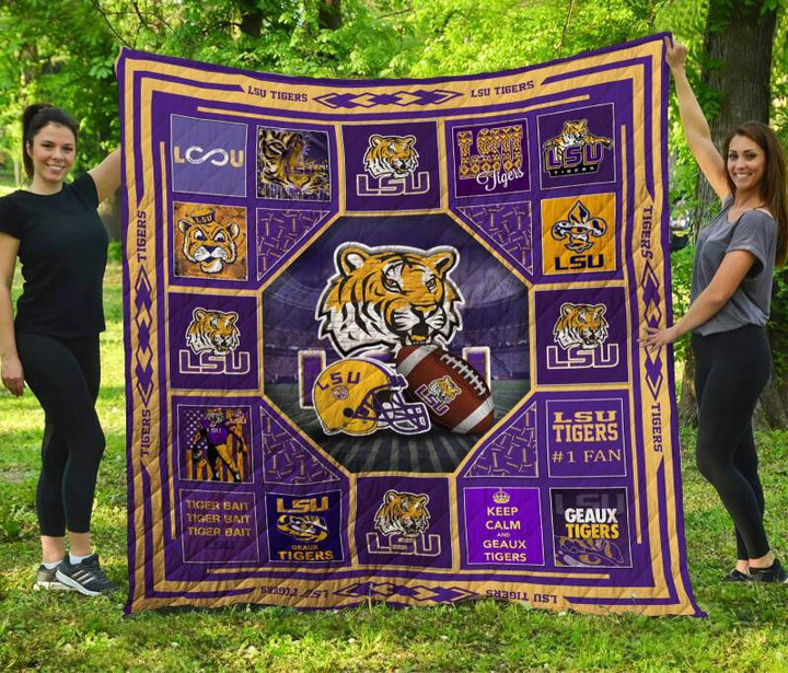 Lsu Tigers 3D Customized Quilt Blanket Size Single, Twin, Full, Queen, King, Super King  , NCAA Quilt Blanket 