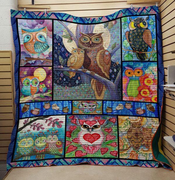 Owl:Mom And Daughter 3D Customized Quilt Blanket Size Single, Twin, Full, Queen, King, Super King  