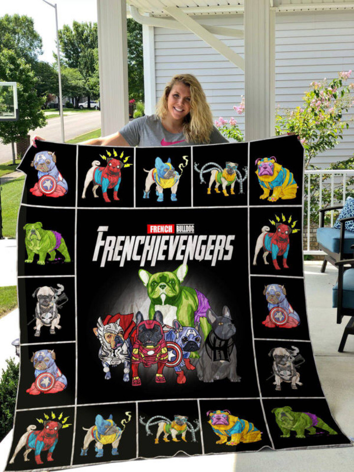 French Bulldog Avengers 3D Customized Quilt Blanket Size Single, Twin, Full, Queen, King, Super King  