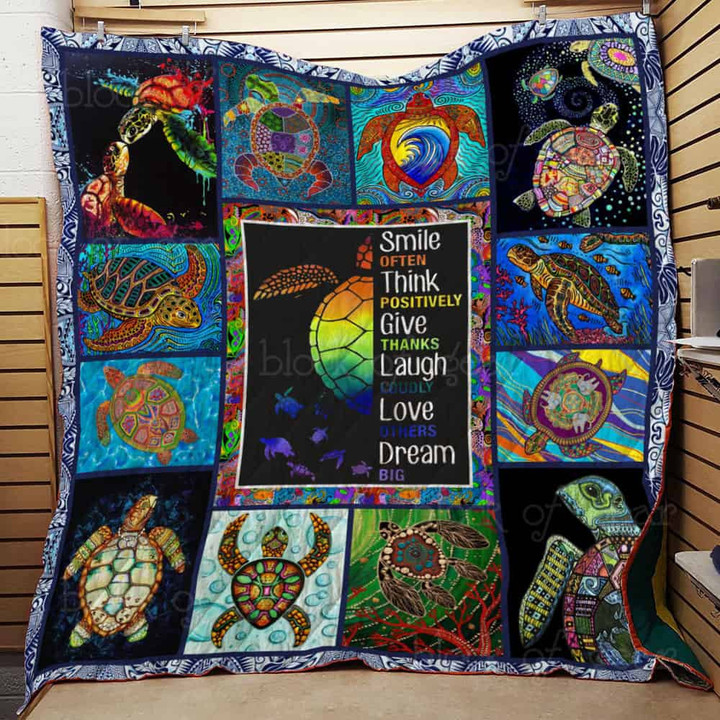 Turtle 3D Quilt Blanket Size Single, Twin, Full, Queen, King, Super King  