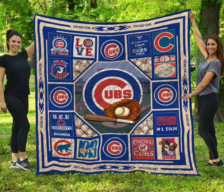 Chicago Cubs 3D Customized Quilt Blanket Size Single, Twin, Full, Queen, King, Super King  