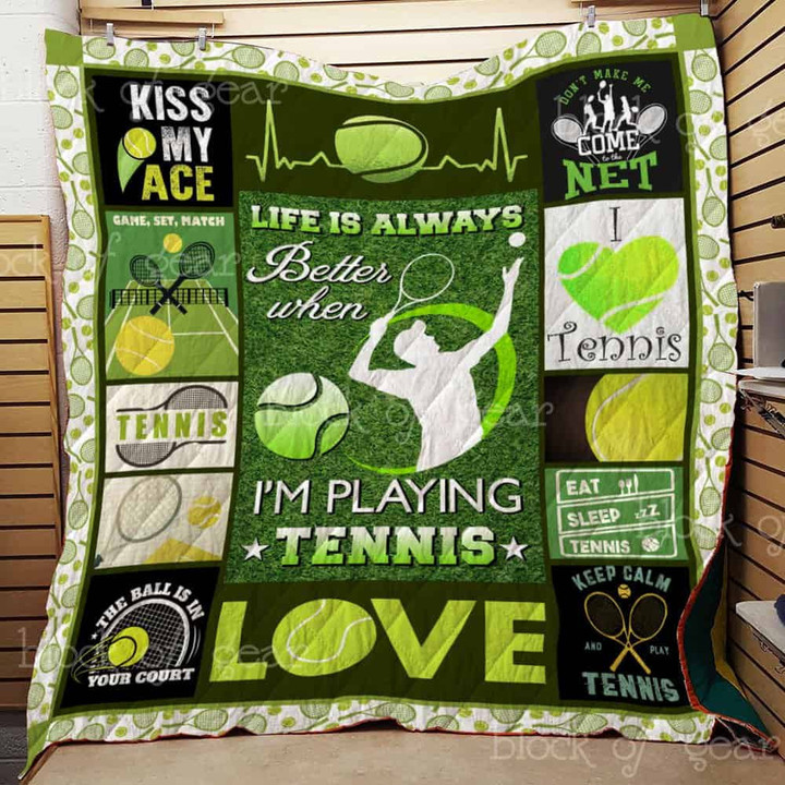 Tennis 3D Quilt Blanket Size Single, Twin, Full, Queen, King, Super King  