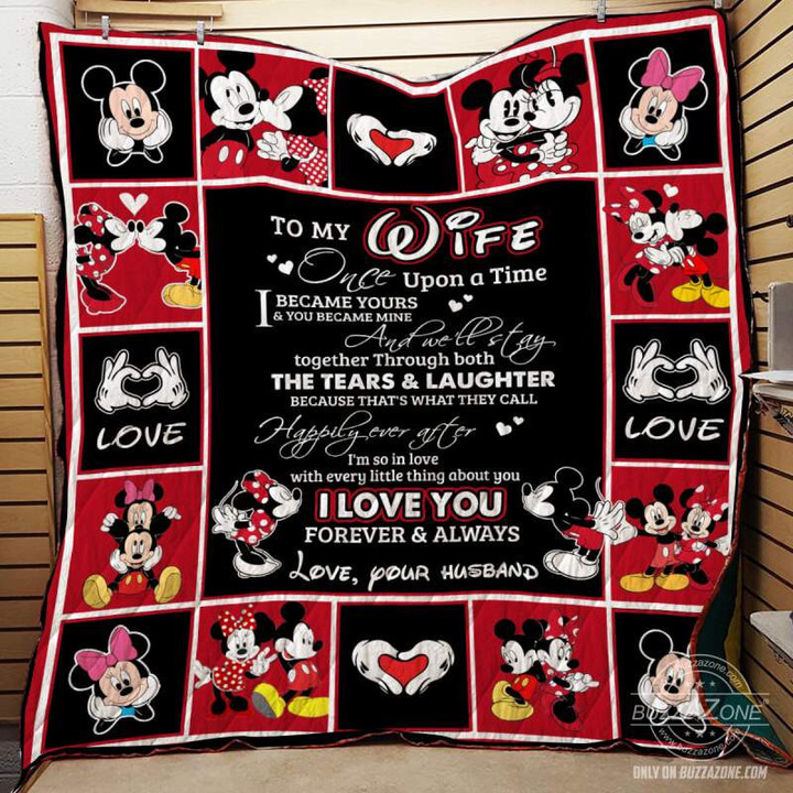 Mickey Stay Together 3D Customized Quilt Blanket Size Single, Twin, Full, Queen, King, Super King  