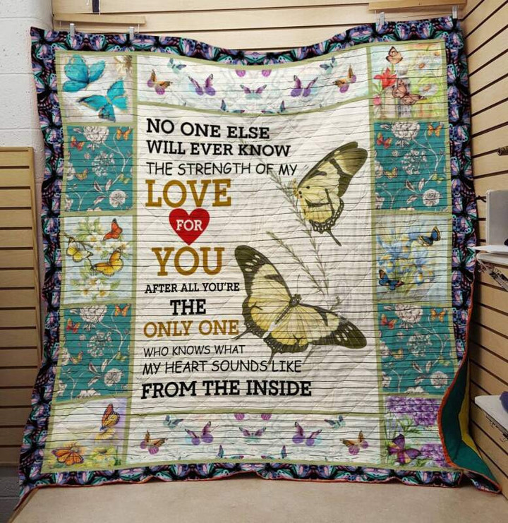 Love For You Butterfly 3D Customized Quilt Blanket Size Single, Twin, Full, Queen, King, Super King  