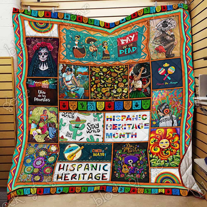 Hispanic Heritage 3D Quilt Blanket Size Single, Twin, Full, Queen, King, Super King  