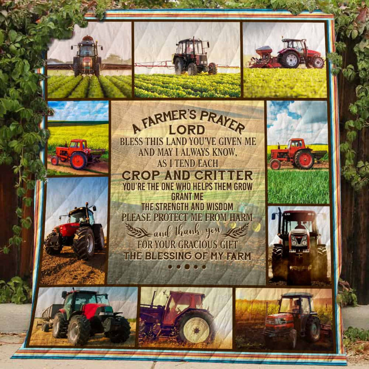 Tractor 3D Quilt Blanket Size Single, Twin, Full, Queen, King, Super King  