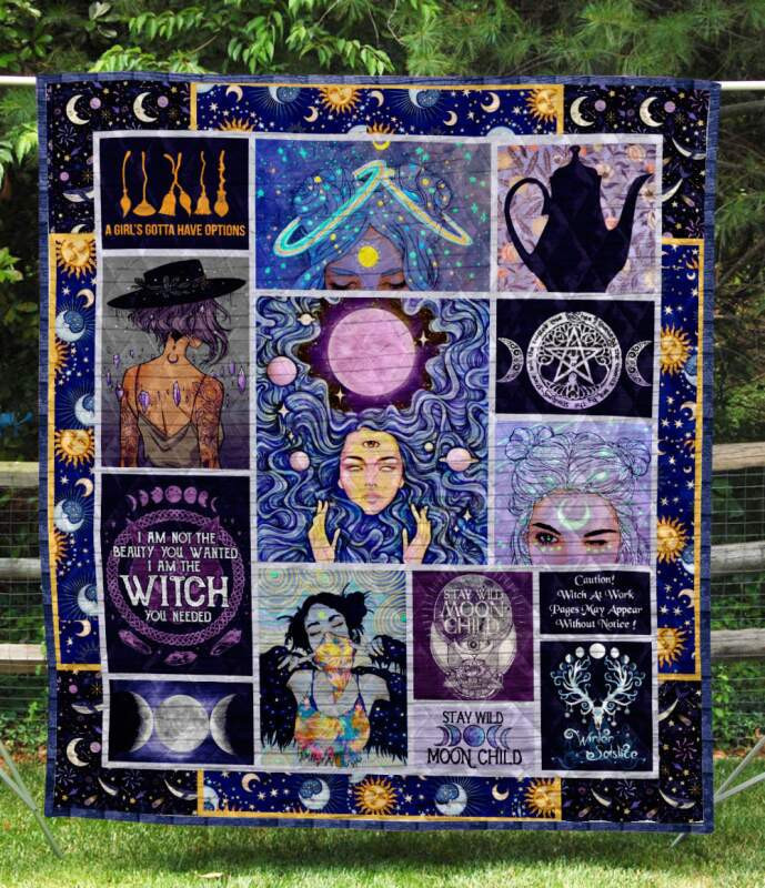 Wicca Witch 3D Customized Quilt Blanket Size Single, Twin, Full, Queen, King, Super King  