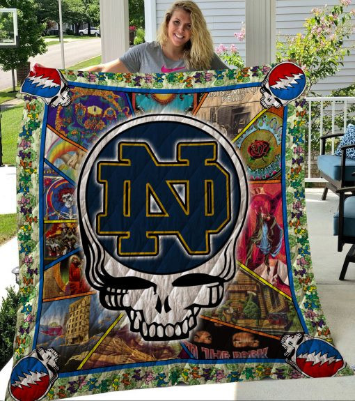 Ncaa Notre Dame Fighting Irish 3D Customized Personalized 3D Customized Quilt Blanket Size Single, Twin, Full, Queen, King, Super King  , NCAA Quilt Blanket 