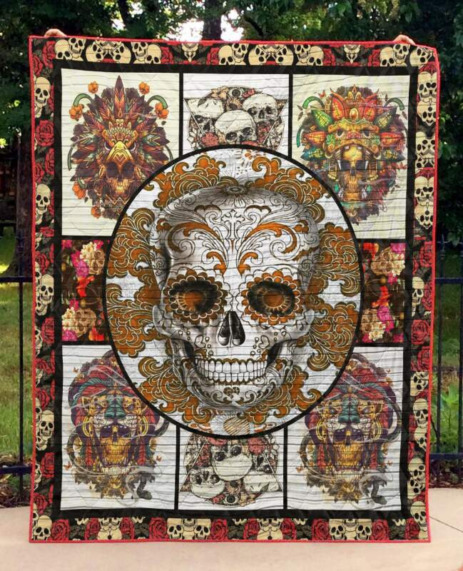 Skull Day 3D Customized Quilt Blanket Size Single, Twin, Full, Queen, King, Super King  